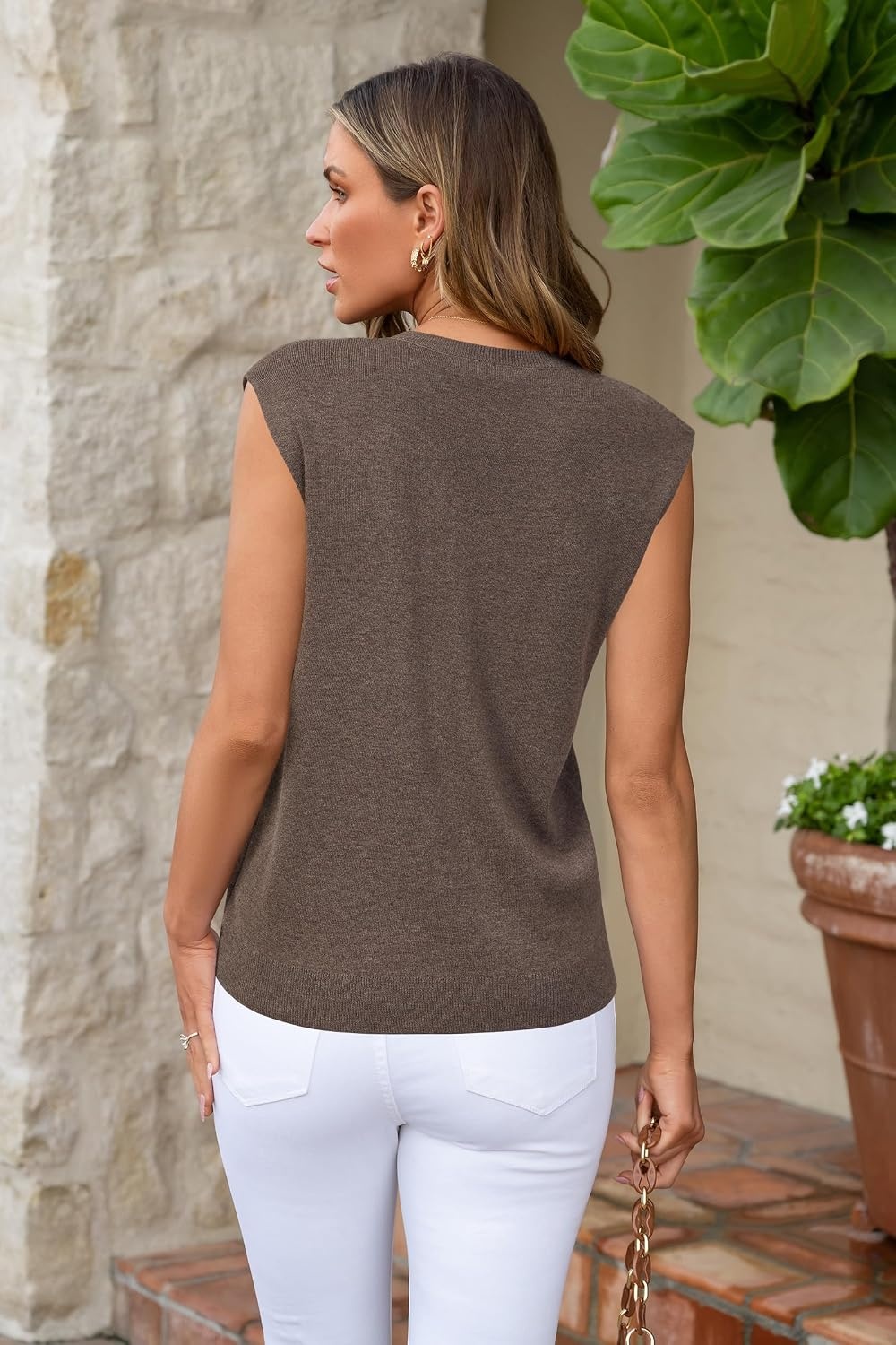 image:imageArachampCloz Womens Wool Blend Mock Neck Summer Sweater Vest Work Tops 2026 BreathableampSoft Fabric Sleeveless Sweater Tank Relaxed Fit Workwear Business Casual Teacher Work Outfits 2026Coffee5046