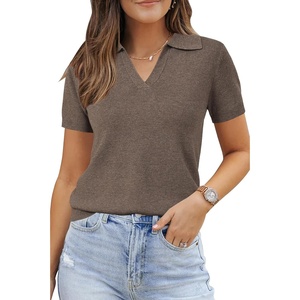 Arach&Cloz Women’s Wool Blend Polo Business Casual Sweater Teacher Outfits | Polo Shirts Women, Stretchy & Lightweight, Regular Fit, Teacher Outfits, Business Casual Tops, Cashmere, Fall Sweater 2026(Coffee)