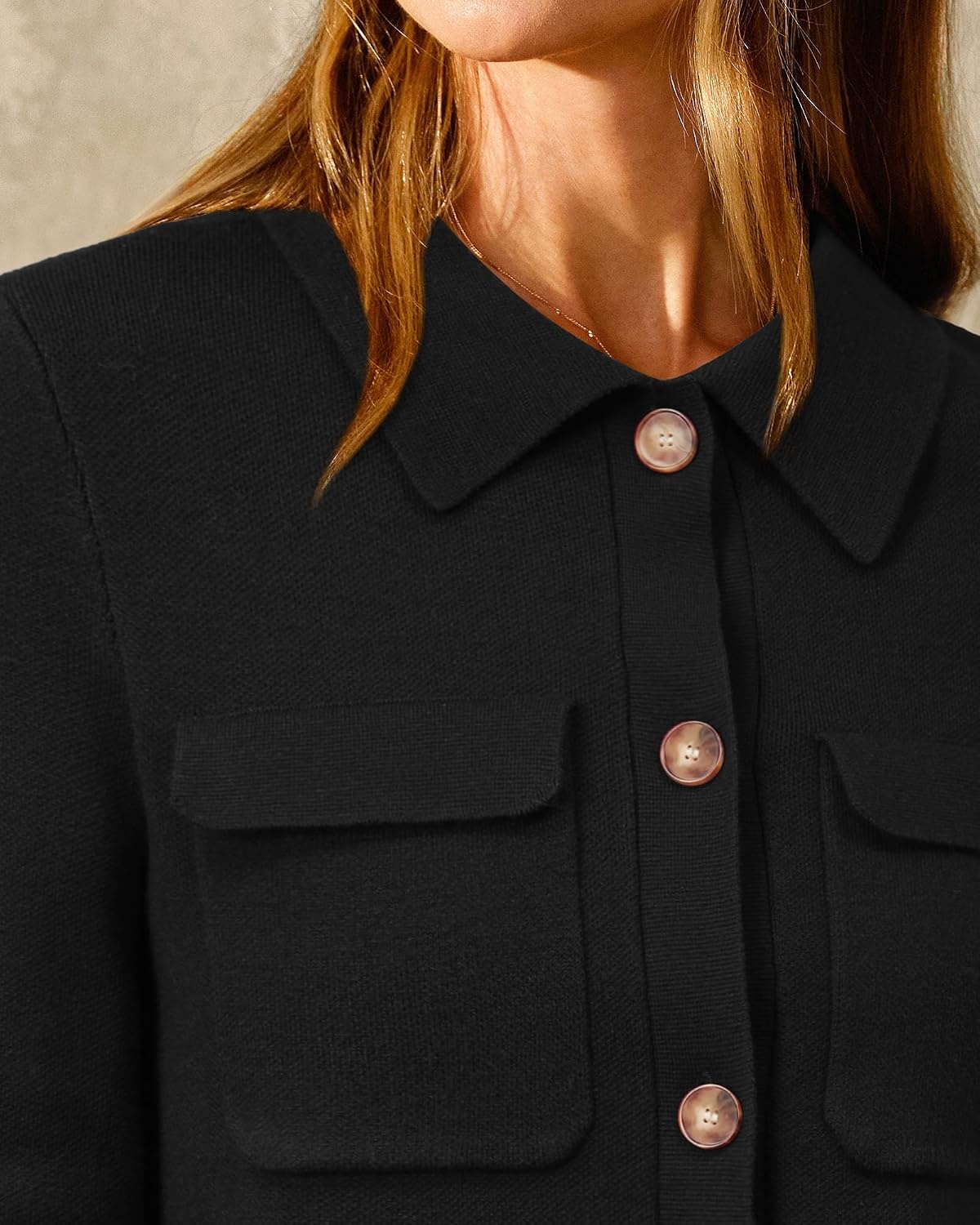 image:imageArachampCloz Womens Wool Blend Cropped Sweater Cardigan JacketBlack