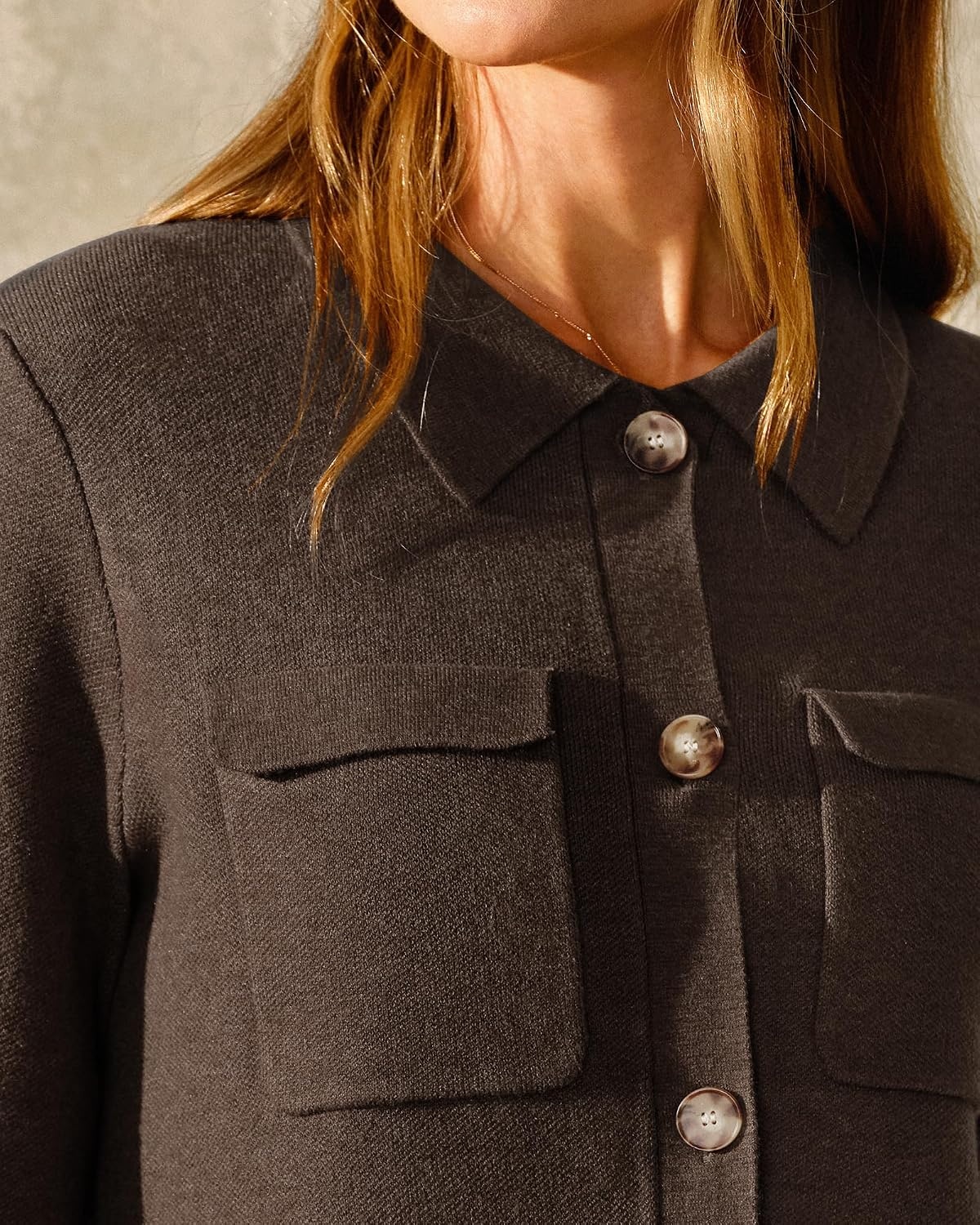 image:imageArachampCloz Womens Wool Blend Cropped Sweater Cardigan JacketCoffee