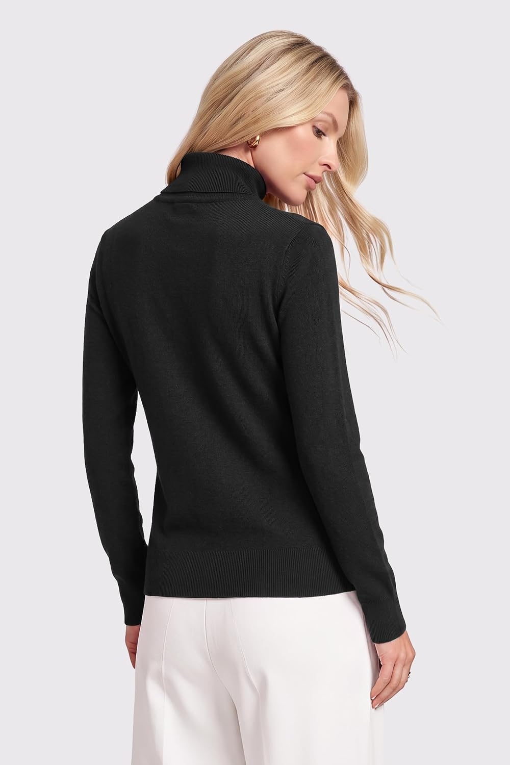 image:imageArachampCloz Womens Wool Blend Turtleneck Fall Business Casual Sweater TopsBlack