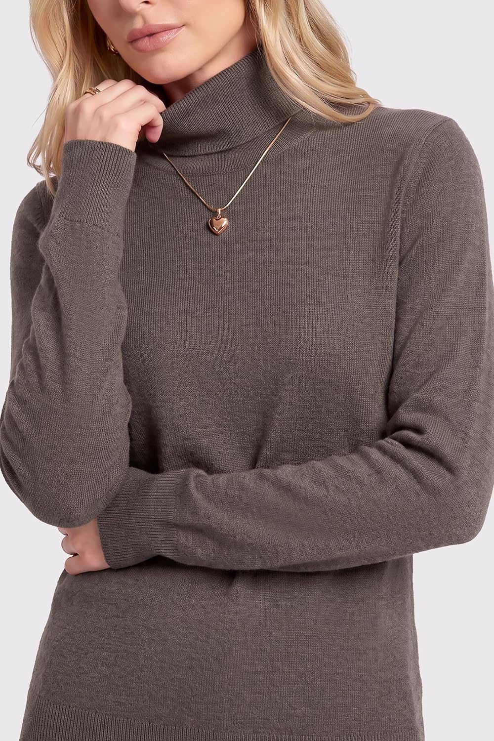 image:imageArachampCloz Womens Wool Blend Turtleneck Fall Business Casual Sweater TopsCoffee