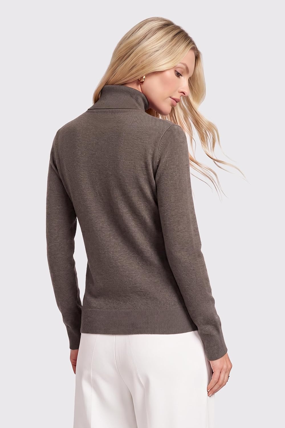 image:imageArachampCloz Womens Wool Blend Turtleneck Fall Business Casual Sweater TopsCoffee