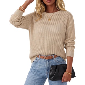 Arach&Cloz Women’s Oversized 3/4 Sleeve Crochet Tops Summer Casual Sweater(Z-apricot)