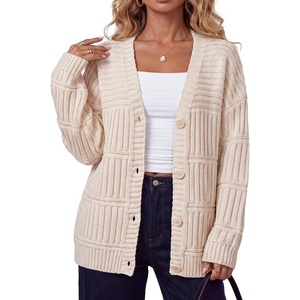 Arach&Cloz Women’s Wool Blend Oversized Chunky Cardigan Sweater(Apricot)