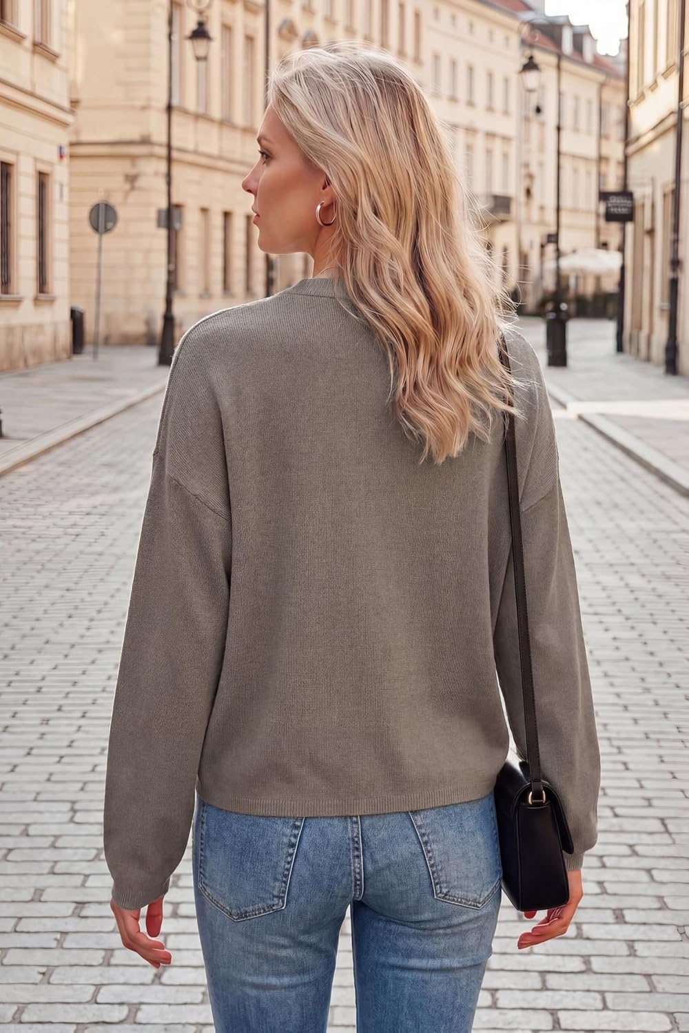 image:imageArachampCloz Womens Relaxed Fit Sweaters Spring Fall Casual Cozy Tops 2026Dark Coffee