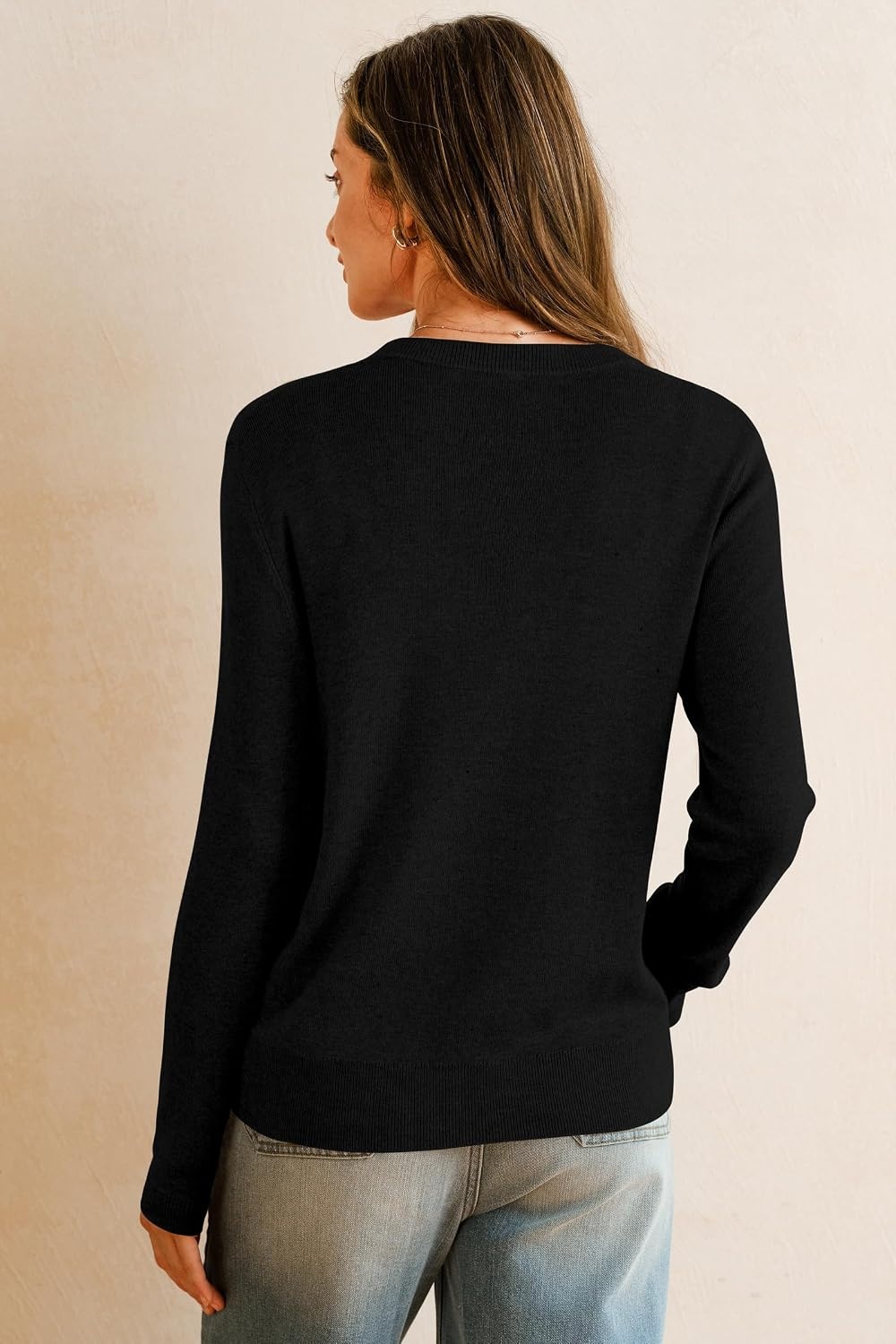 image:imageArachampCloz Womens Wool Blend Business Casual Fall Cardigan Sweaters TopsBlack