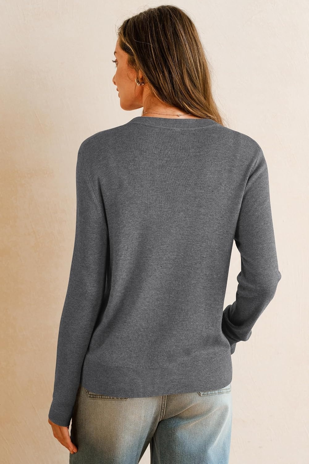 image:imageArachampCloz Womens Wool Blend Business Casual Fall Cardigan Sweaters TopsDark Gray