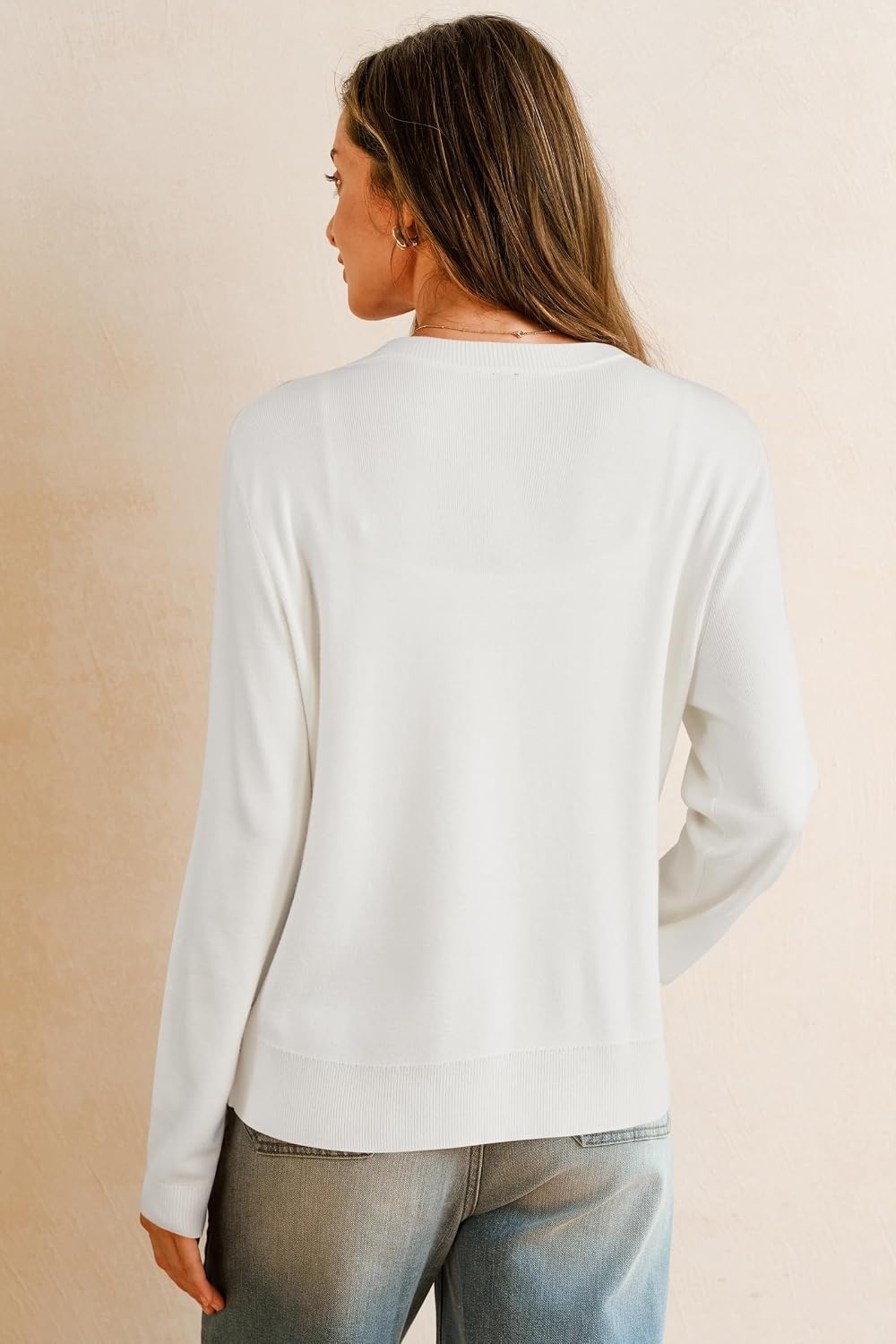 image:imageArachampCloz Womens Wool Blend Business Casual Fall Cardigan Sweaters TopsOffwhite