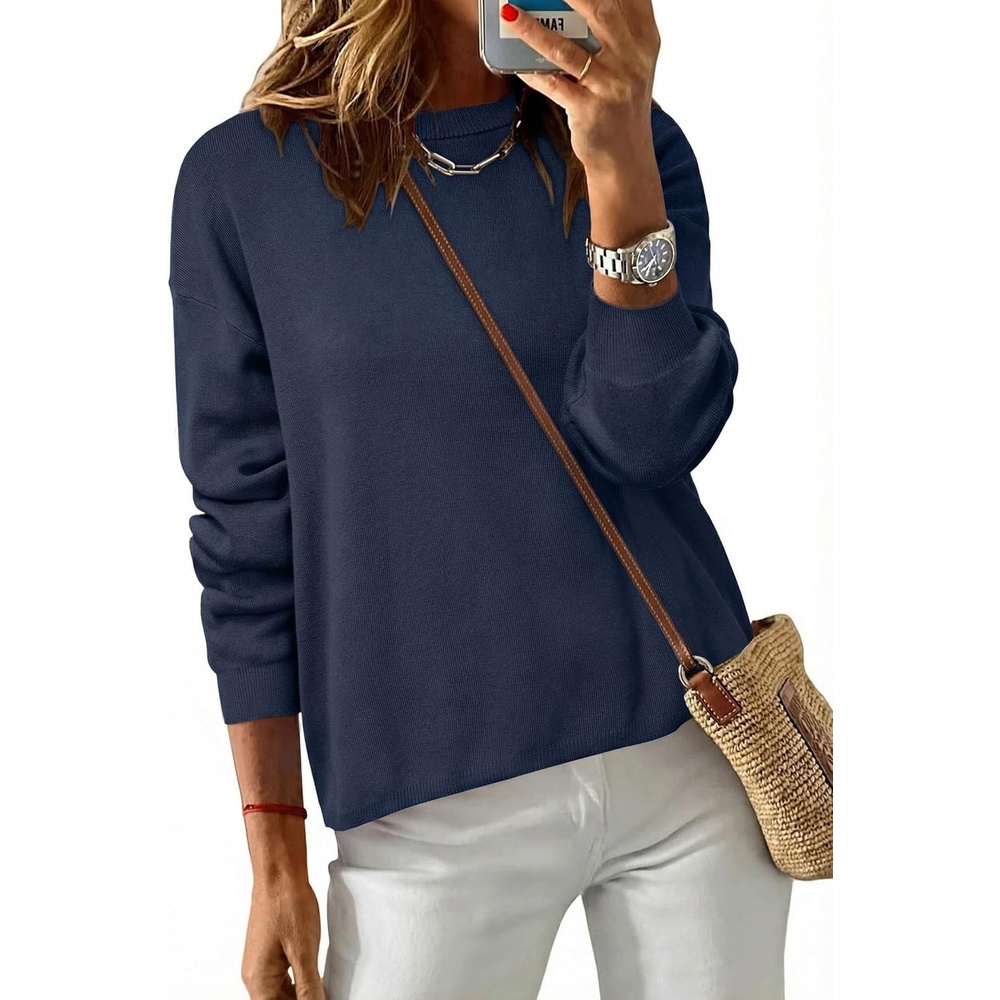 image:imageArachampCloz Womens Relaxed Fit Sweaters Spring Fall Casual Cozy Tops 2026Navy
