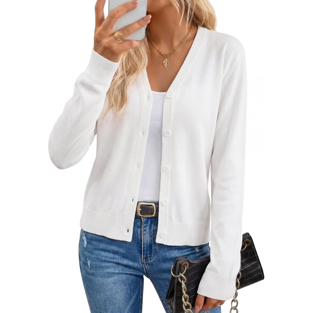 image:imageArachampCloz Womens Wool Blend Business Casual Fall Cardigan Sweaters TopsOffwhite
