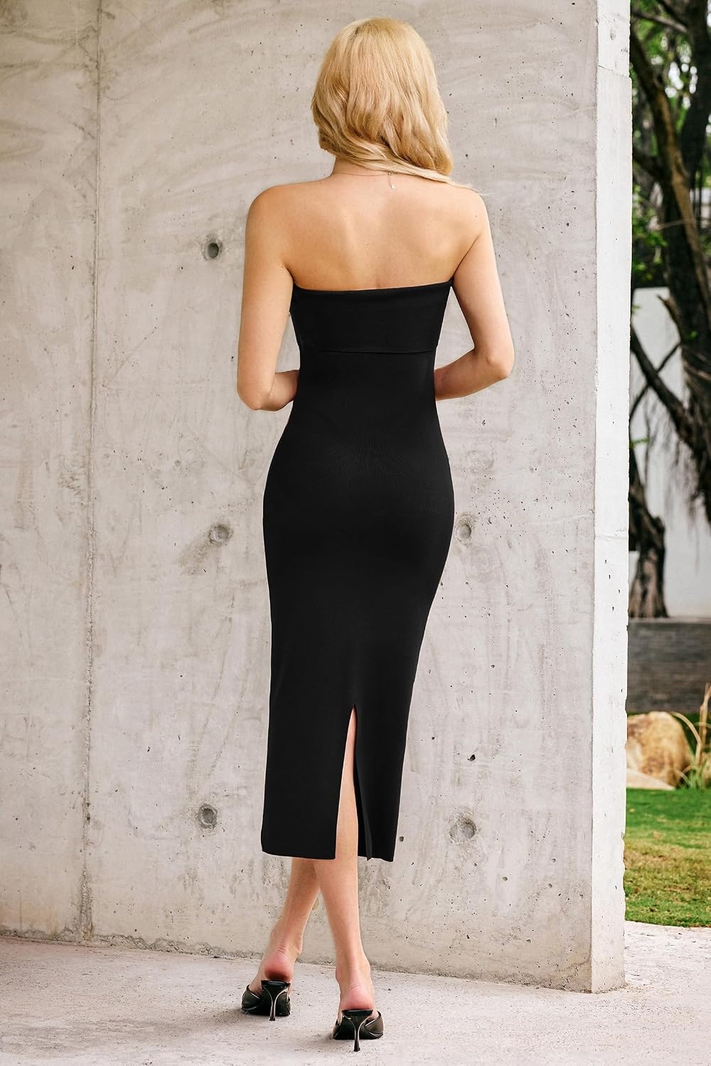 image:imageArachampCloz Womens Silk Blend Fold Over Elegant Classy Wedding Guest Dress 2025