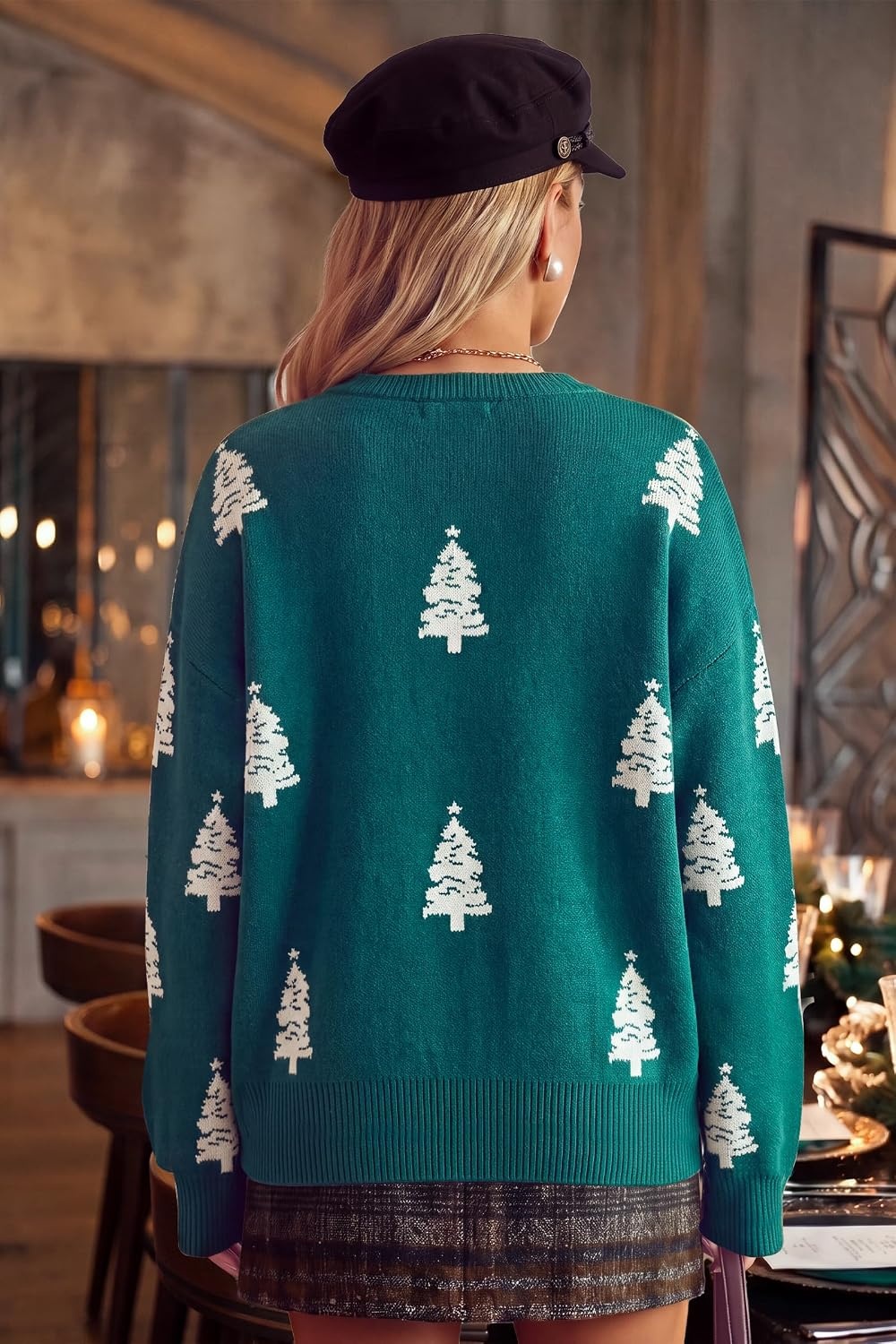 image:imageArachampCloz Womens Wool Blend Oversized Sweaters Fall Fashion Outfits 2026Christmas Tree Forest Green