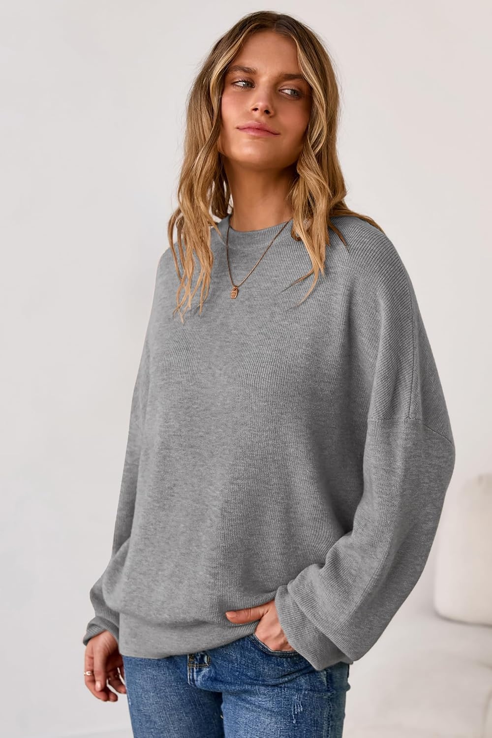 image:imageArachampCloz Womens Wool Blend Oversized Sweaters Fall Fashion Outfits 2026Gray