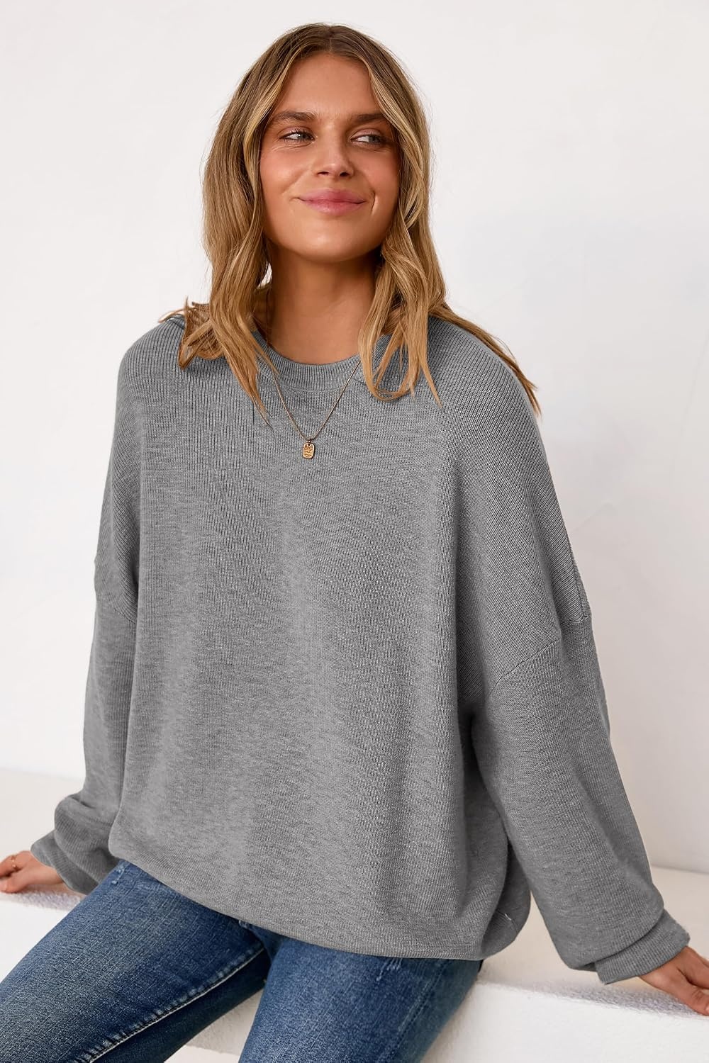 image:imageArachampCloz Womens Wool Blend Oversized Sweaters Fall Fashion Outfits 2026Gray
