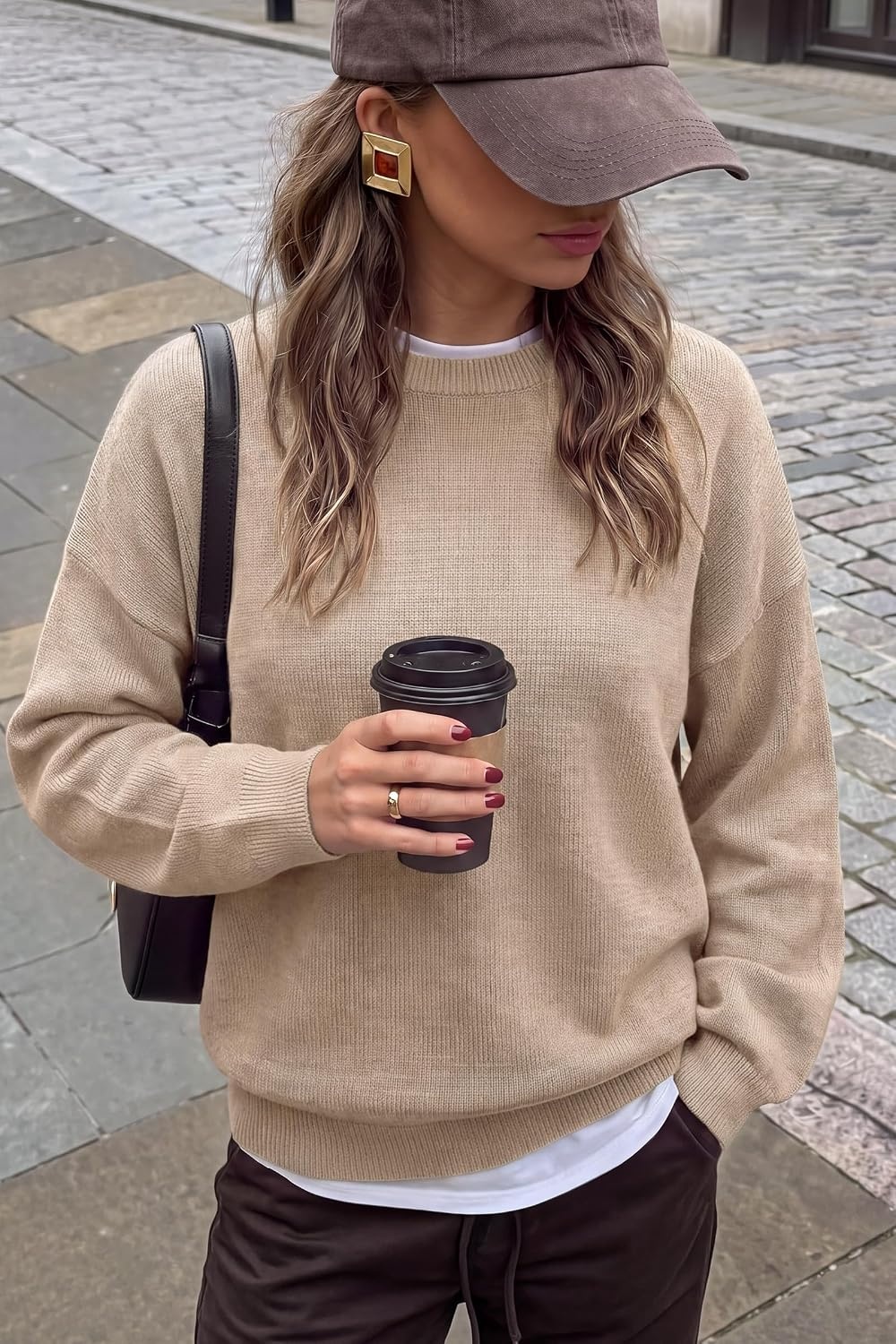 image:imageArachampCloz Womens Wool Blend Oversized Sweaters Fall Fashion Outfits 2026Oatmeal
