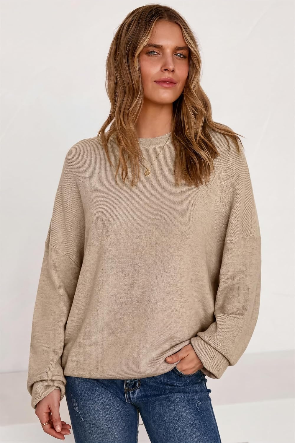 image:imageArachampCloz Womens Wool Blend Oversized Sweaters Fall Fashion Outfits 2026Oatmeal