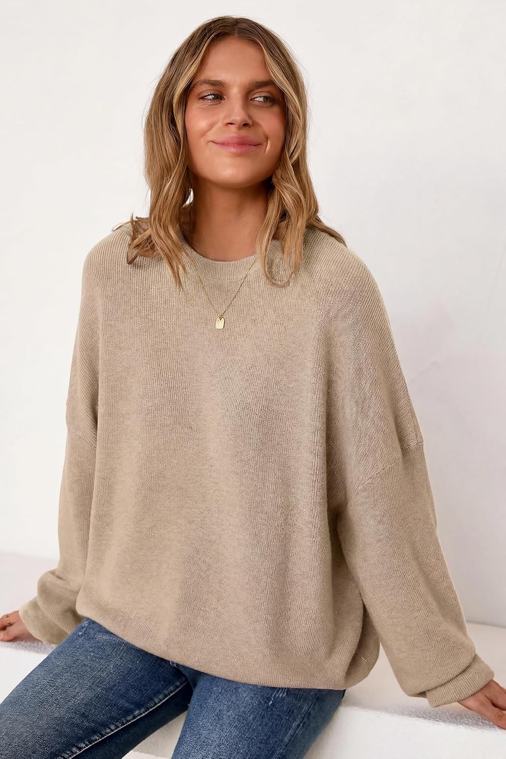 image:imageArachampCloz Womens Wool Blend Oversized Sweaters Fall Fashion Outfits 2026Oatmeal