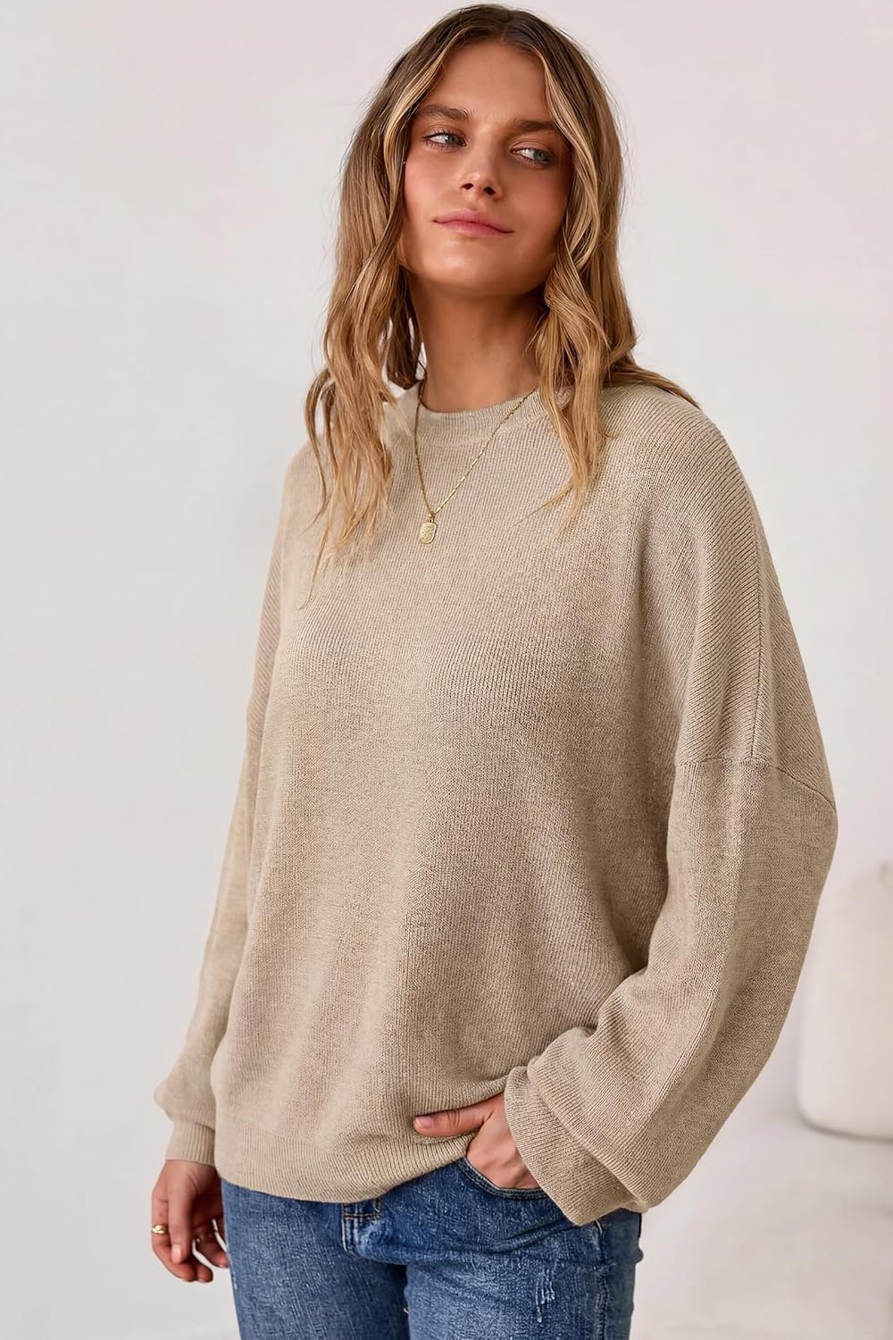 image:imageArachampCloz Womens Wool Blend Oversized Sweaters Fall Fashion Outfits 2026Oatmeal