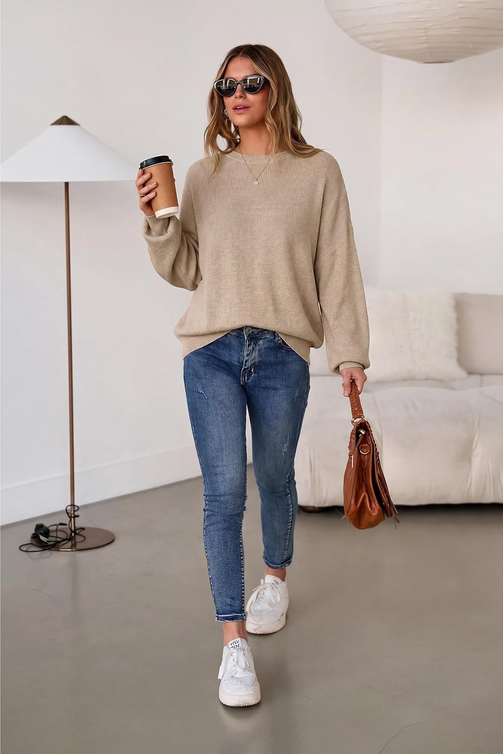 image:imageArachampCloz Womens Wool Blend Oversized Sweaters Fall Fashion Outfits 2026Oatmeal