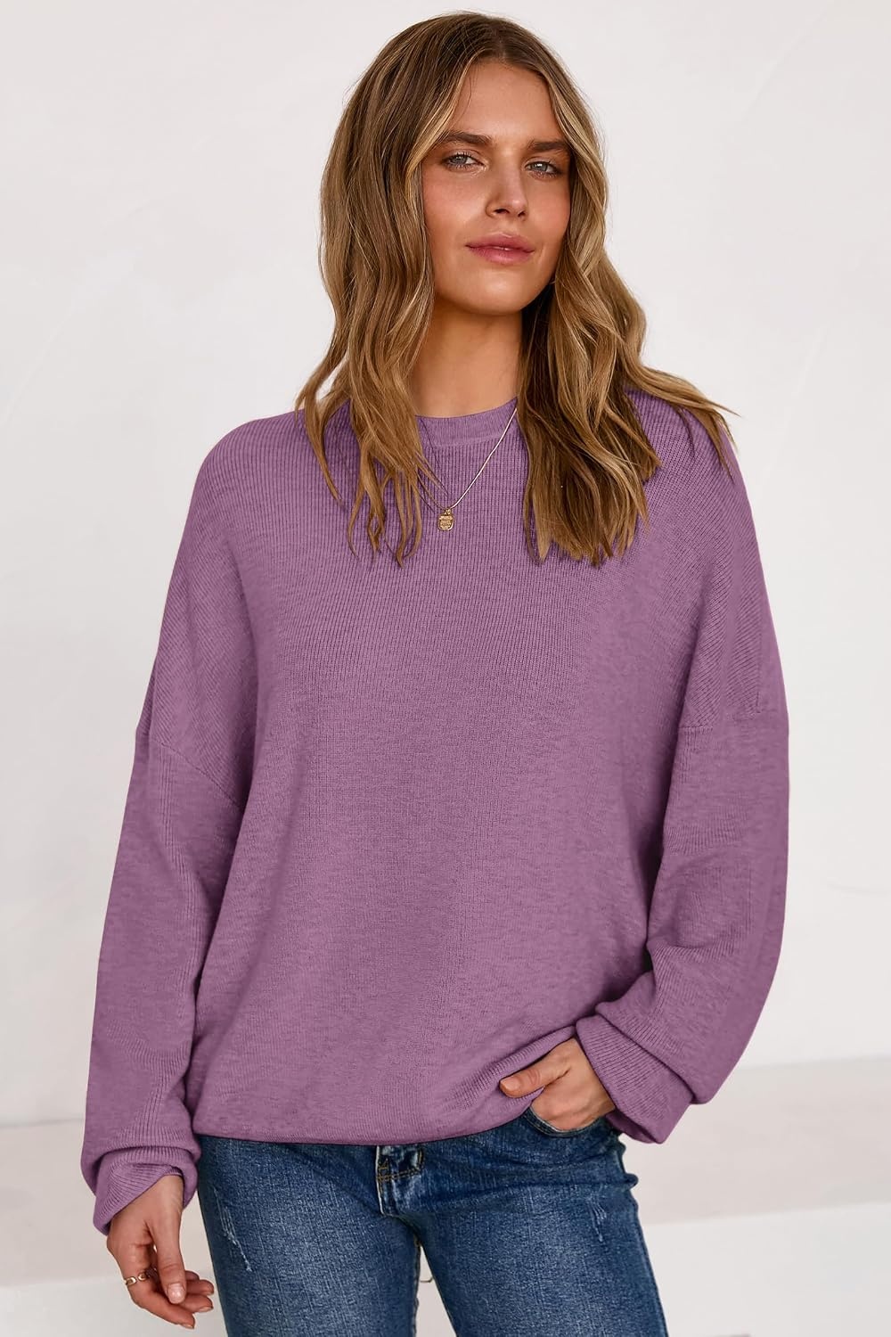 image:imageArachampCloz Womens Wool Blend Oversized Sweaters Fall Fashion Outfits 2026Purple