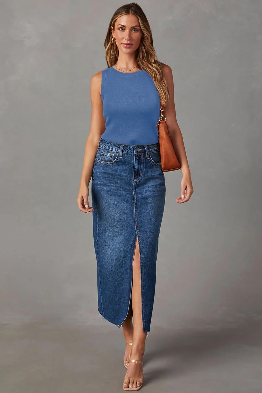 image:imageArachampCloz Womens Wool Blend Sleeveless All Season Business Casual TankBlue