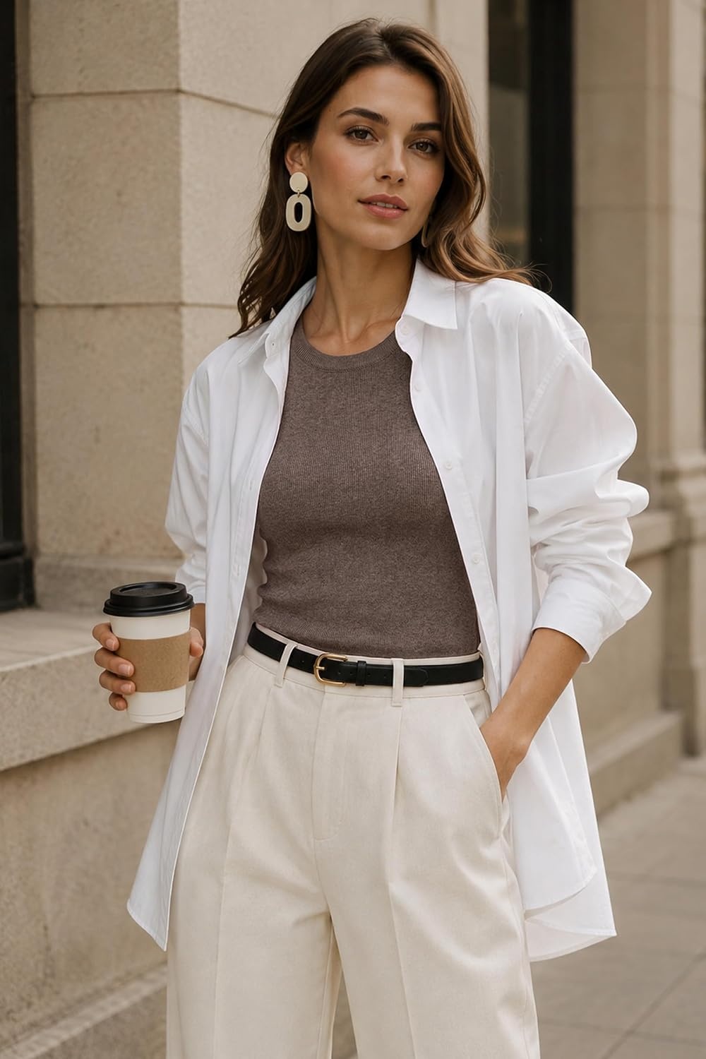 image:imageArachampCloz Womens Wool Blend Sleeveless All Season Business Casual TankCoffee