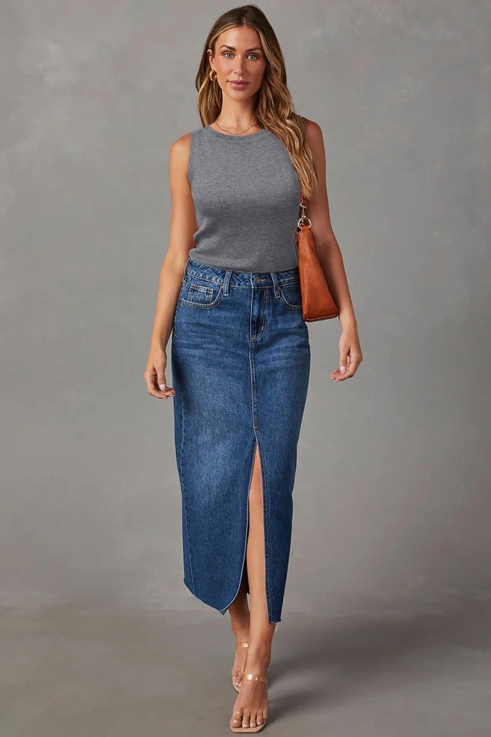 image:imageArachampCloz Womens Wool Blend Sleeveless All Season Business Casual TankDark Gray