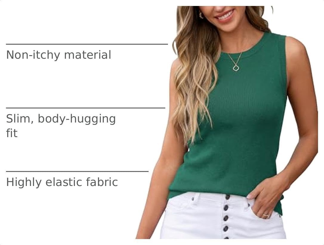 image:imageArachampCloz Womens Wool Blend Sleeveless All Season Business Casual TankTeal