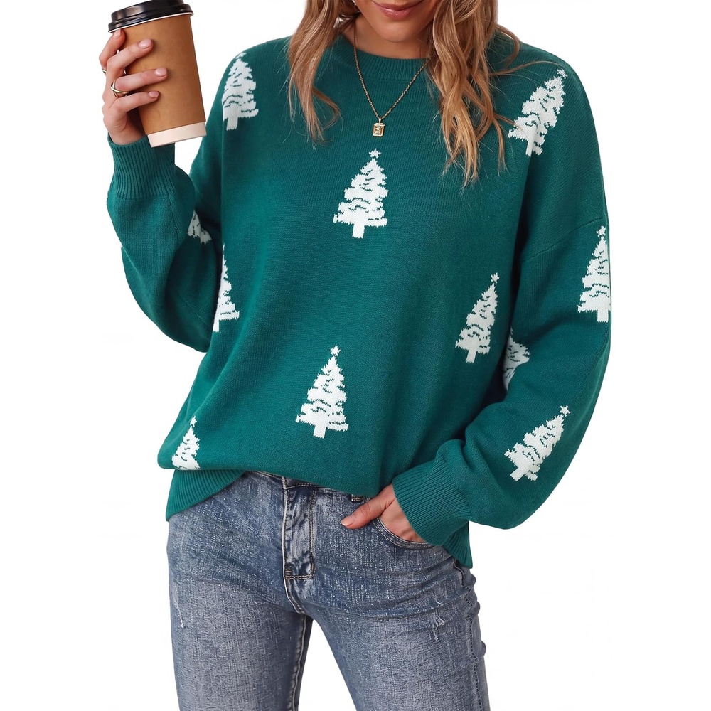 image:imageArachampCloz Womens Wool Blend Oversized Sweaters Fall Fashion Outfits 2026Christmas Tree Forest Green